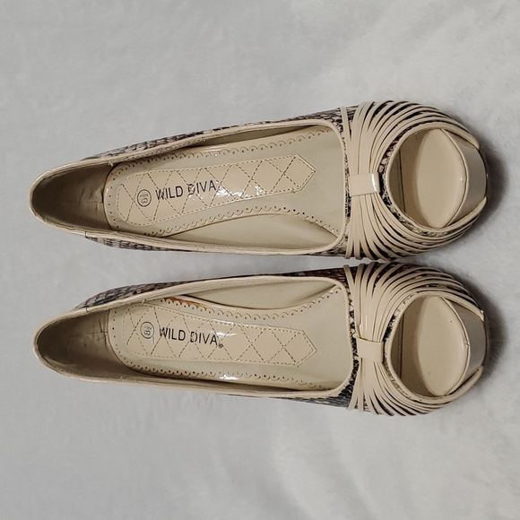 WILD DIVA Open toe animal print high heel shoes 8.5 (Ss33) - Picture 2 of 8